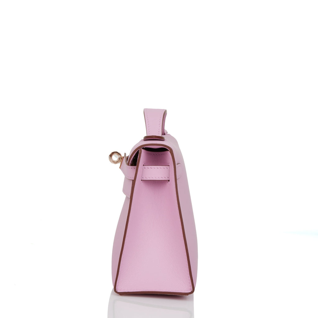 Hermès Kelly Pochette Clutch Bag In Mauve Sylvestre Swift With