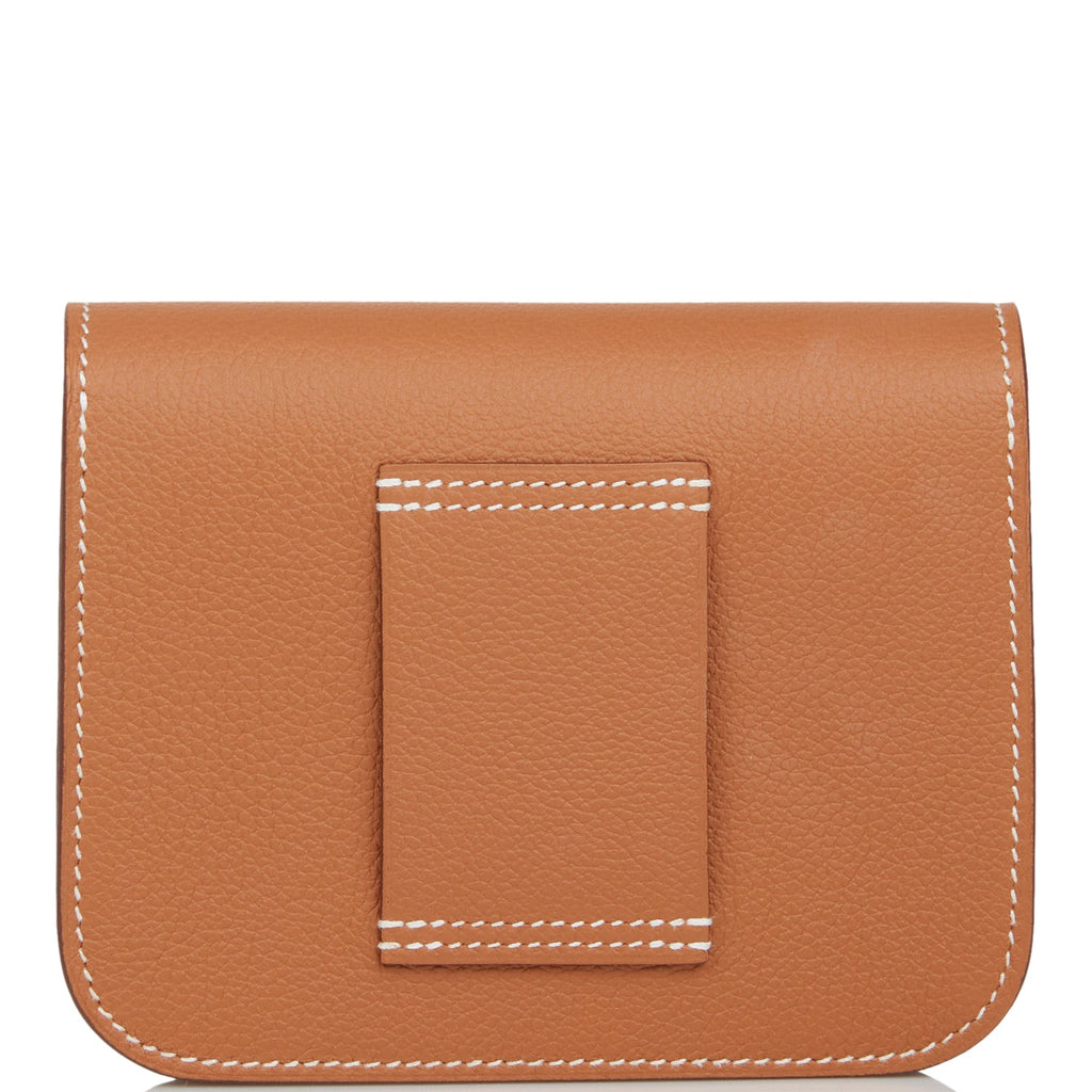 Hermes Constance Slim Wallet In Rouge Grenat With Gold Hardware – Found  Fashion