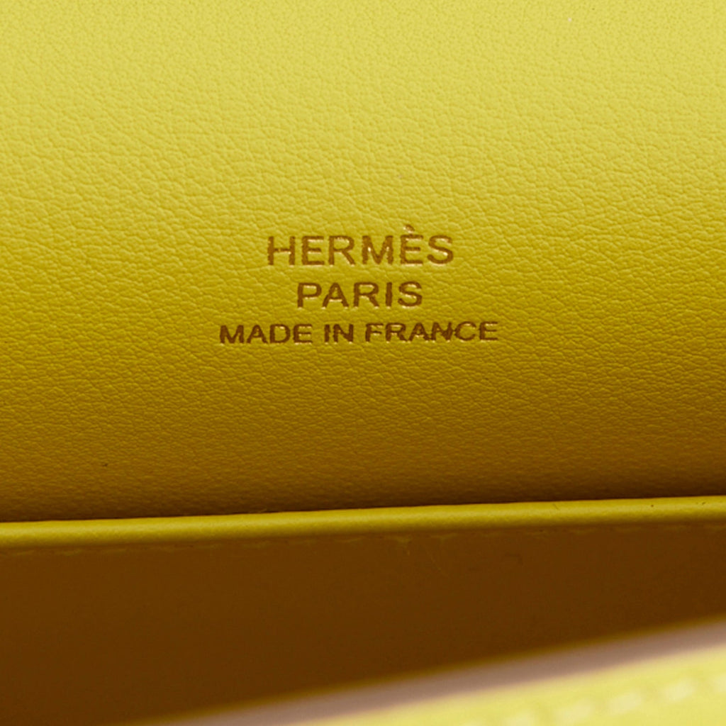 Hermes Kelly Pochette Lime Swift Gold Hardware