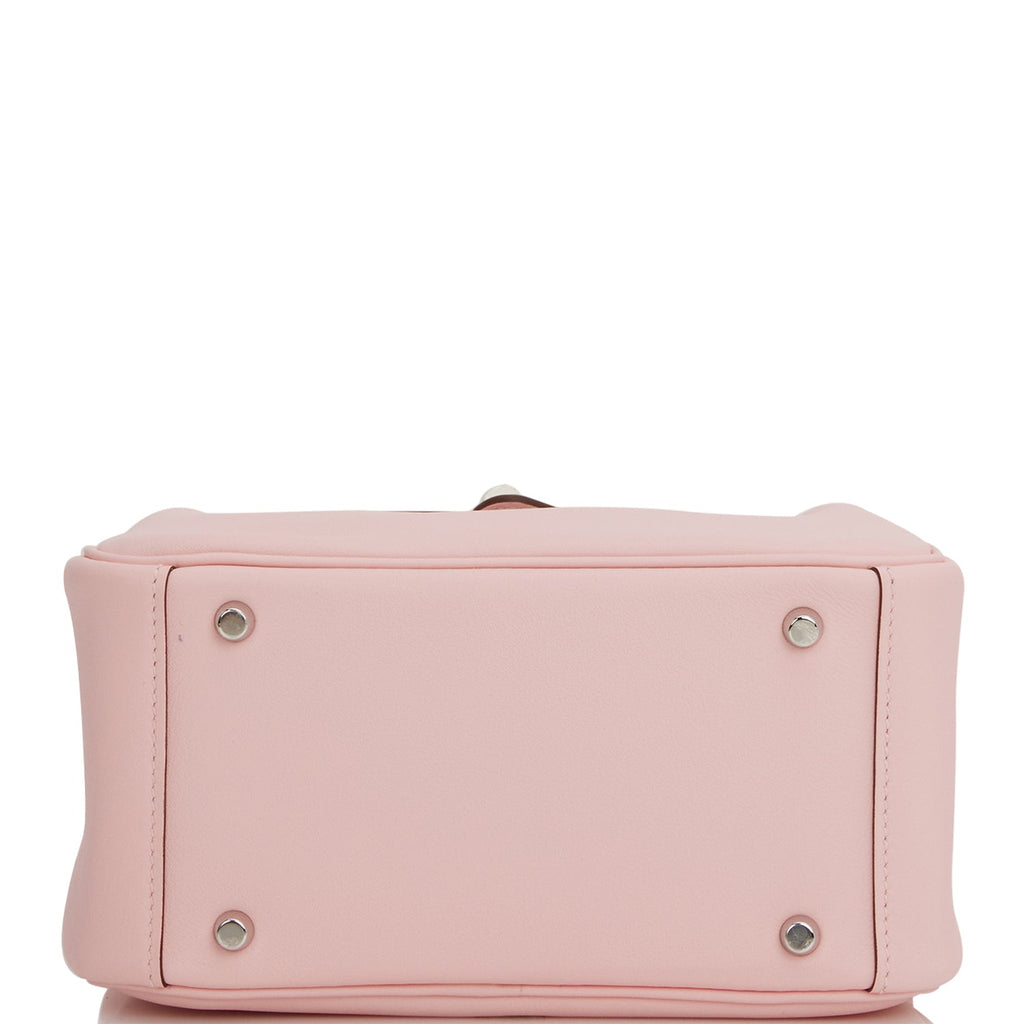 Hermes Mini Lindy Rose Sakura Swift Palladium Hardware Pink Madison Avenue Couture