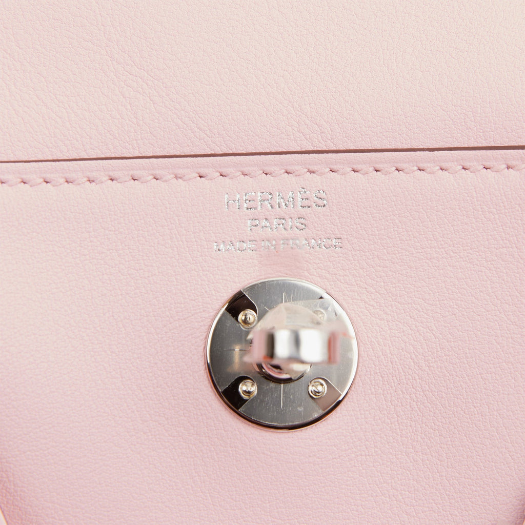 Replica Hermes Mini Lindy Handmade Bag In Rose Sakura Ostrich Leather