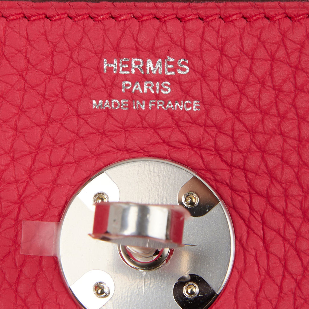 Hermes 26cm Rose Poupre Clemence Leather Palladium Plated Lindy Bag