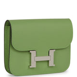 Hermes Constance Slim Wallet Vert Criquet Epsom Palladium Hardware