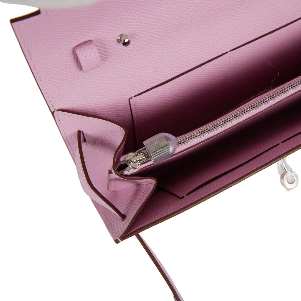 Rare* Hermes Kelly Classique To Go Wallet Mauve Sylvestre Leather Wit –  Bags Of Personality