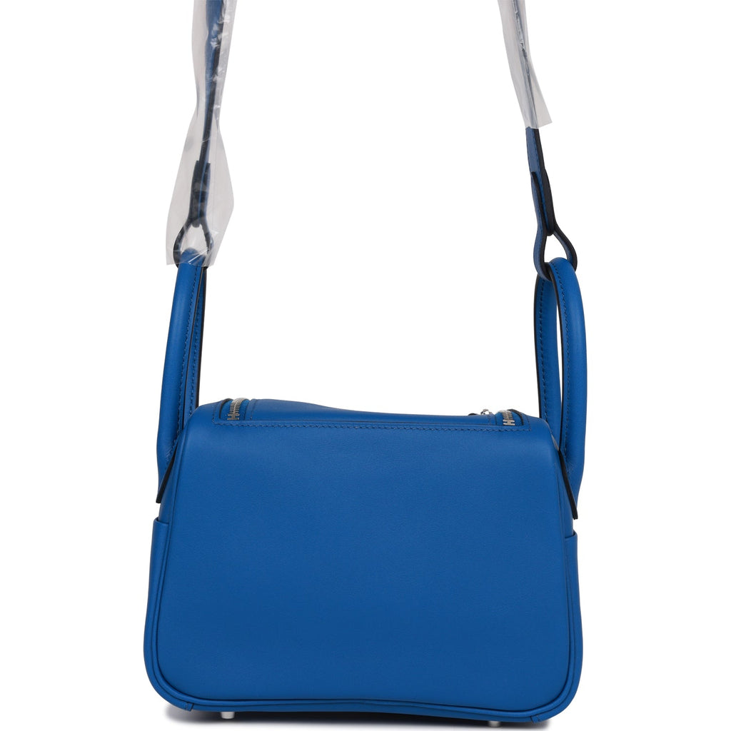 Hermes Mini Lindy Bleu France Verso Swift Palladium Hardware – Madison ...