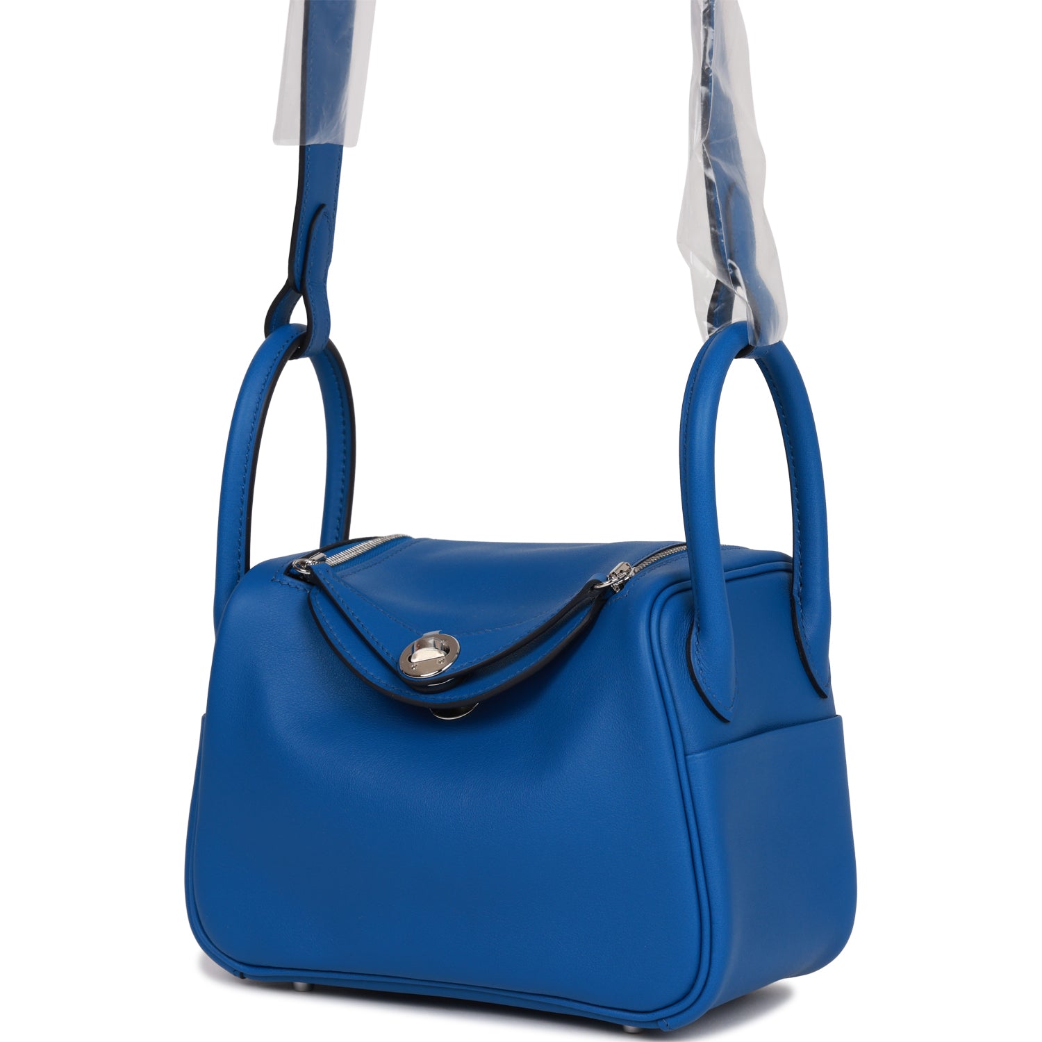 Hermes Mini Lindy Bleu France Verso Swift Palladium Hardware – Madison ...