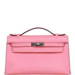 Hermès Rose Azalee Mini Kelly Pochette of Epsom Leather with Palladium  Hardware, Handbags & Accessories Online, Ecommerce Retail