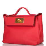 Hermes Mini 24/24 Bag Rouge de Coeur Evercolor and Swift Gold Hardware