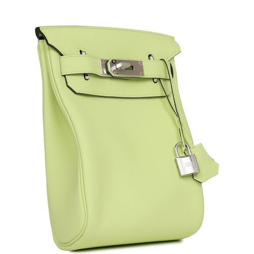 Hermes HAC A Dos PM Backpack Vert Absinthe Evercolor Palladium Hardware