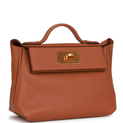 Hermes Mini 24/24 Bag Gold Evercolor and Swift Gold Hardware