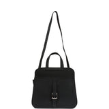 Pre-owned Hermes Halzan 25 Black Clemence Palladium Hardware
