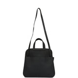 Pre-owned Hermes Halzan 25 Black Clemence Palladium Hardware