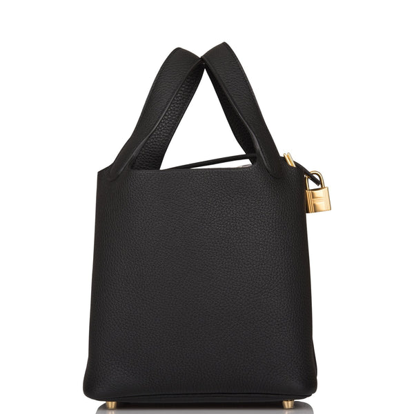 Hermes Picotin Lock 18 Black Clemence Gold Hardware – Madison Avenue ...