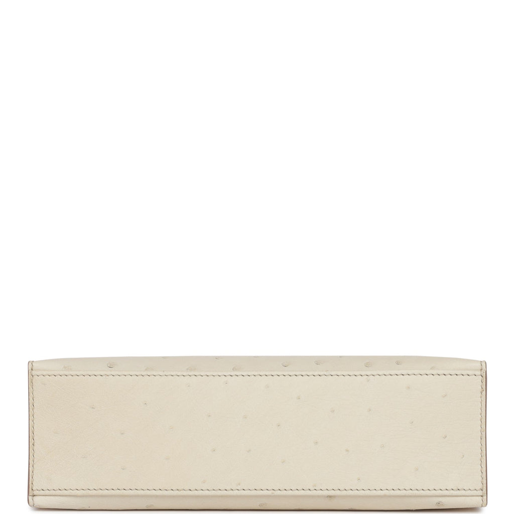 Hermes Kelly Pochette Anemone Ostrich Permabrass Hardware – Madison Avenue  Couture