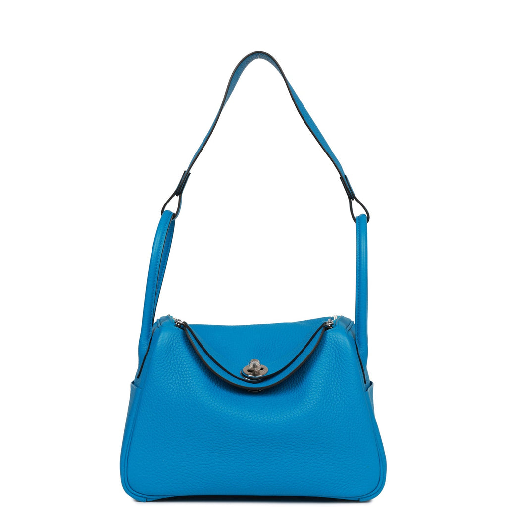 Hermes Blue Pale Clemence Lindy 26 Handbag Bag