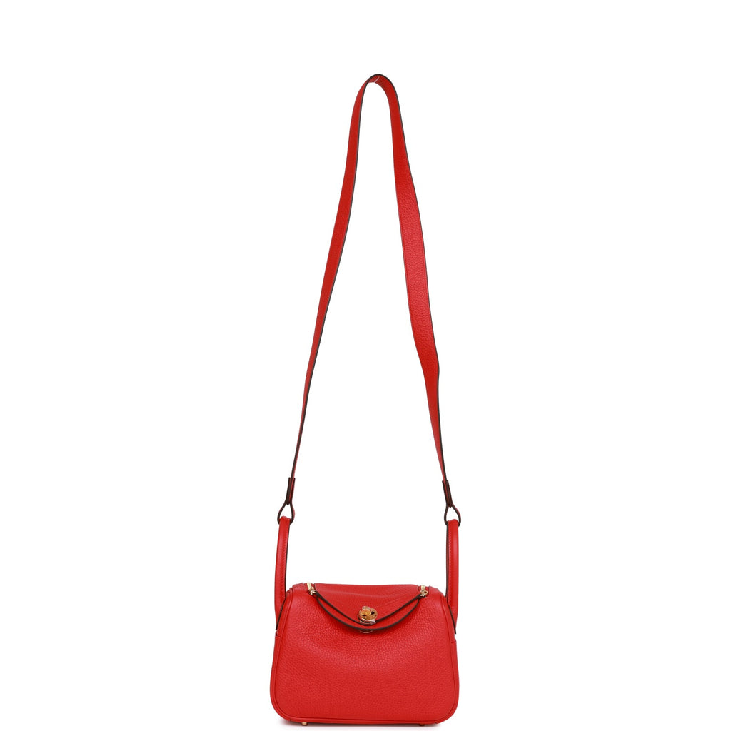 Hermes Lindy 30 Bag CC37 Gold And S3 Rouge De Coeur Clemence SHW