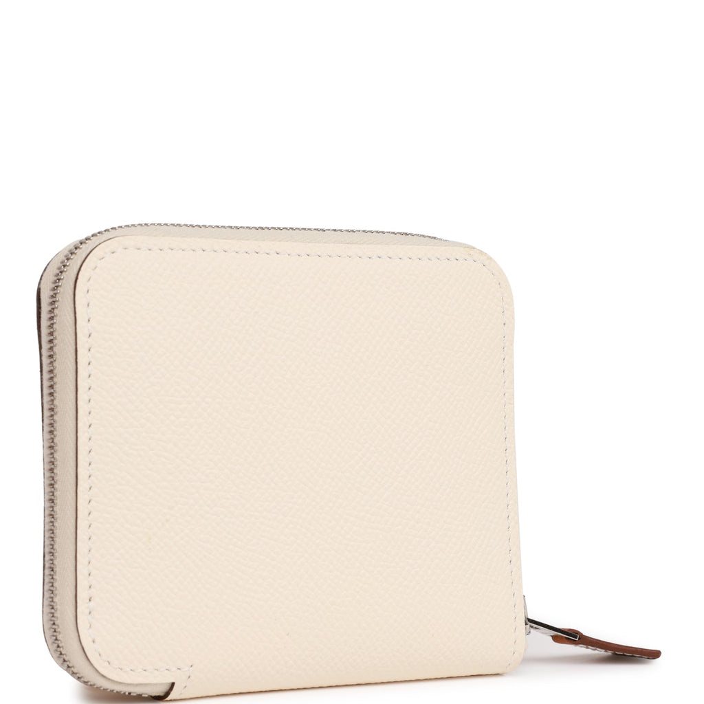 Hermes Silk'In Compact Wallet Nata Epsom Palladium Hardware