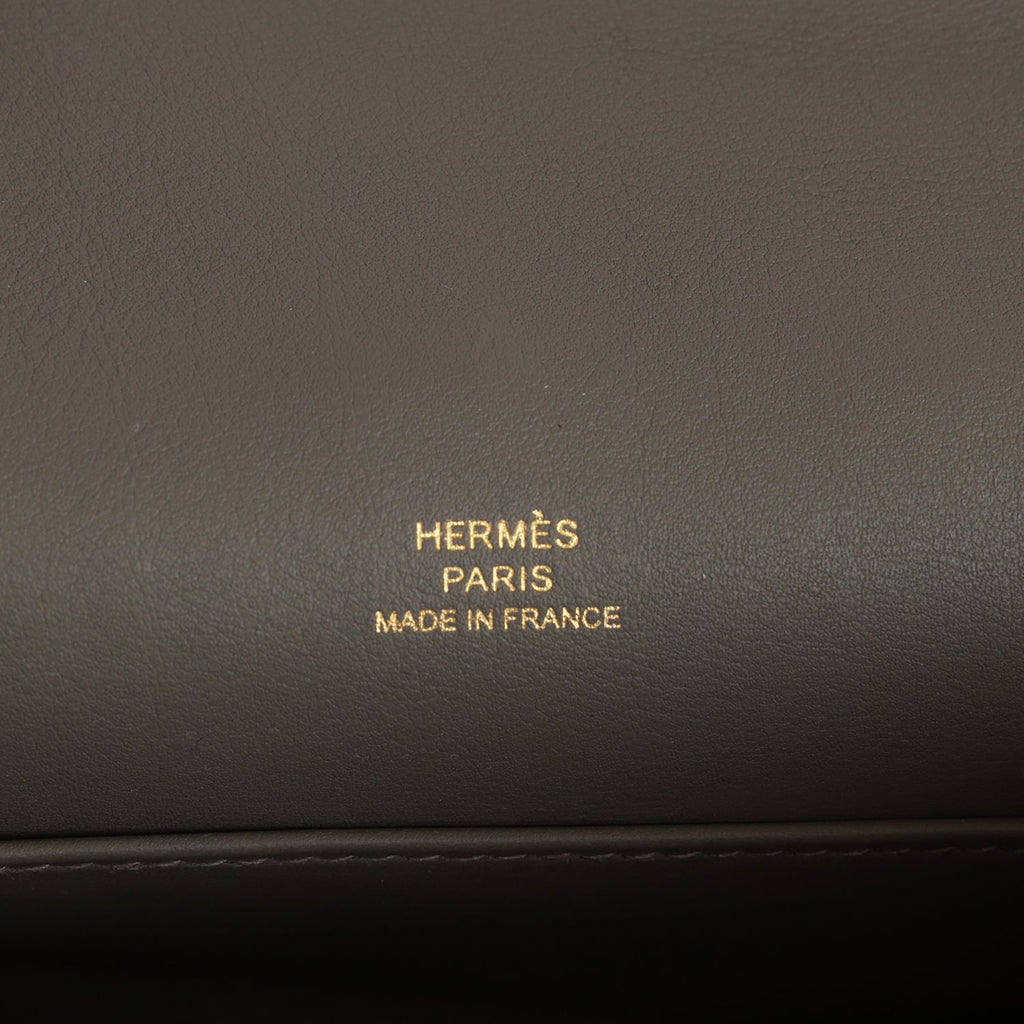 Hermès Kelly Pochette Gris Asphalte Swift Gold Hardware GHW