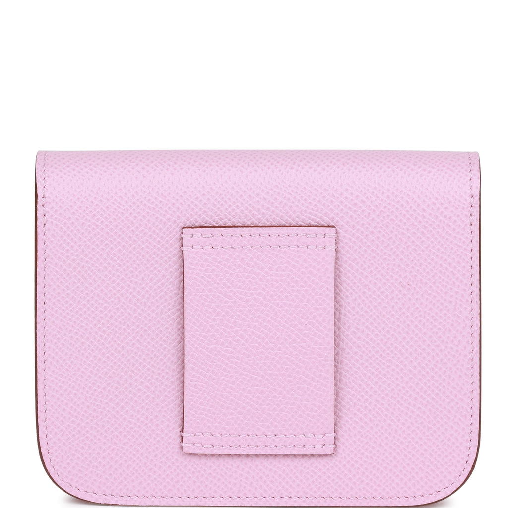 NEW Hermes Constance Slim Wallet Pink (Mauve Sylvestre) Belt Bag Silver  hardware