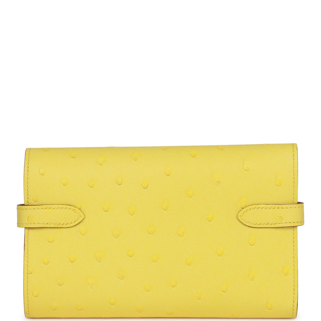 yellow ostrich purse