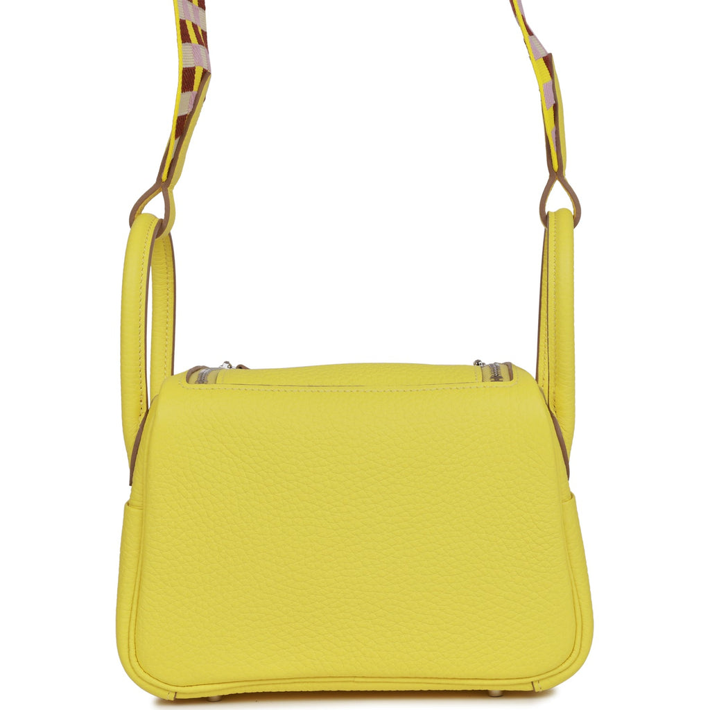 HERMES NEW Mini Lindy 20 Bright Yellow Lime Leather Palladium Top Handle  Bag For Sale at 1stDibs