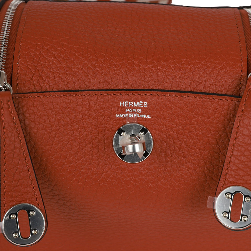 Hermès Mini Lindy Biscuit Clemence Palladium Hardware - Luxury Shopping
