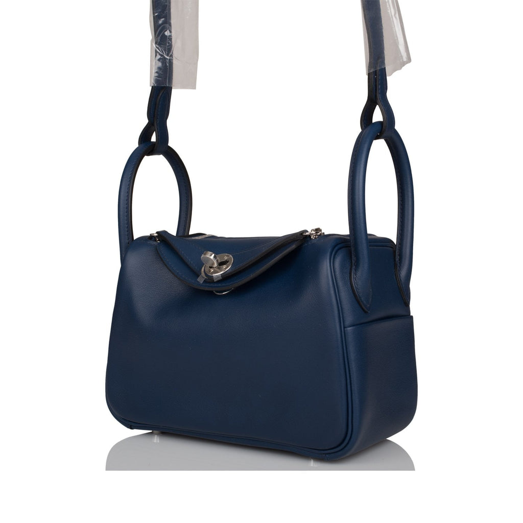 Lindy Mini in Swift Leather, Blue Brume Color GHW - Handbag Sense