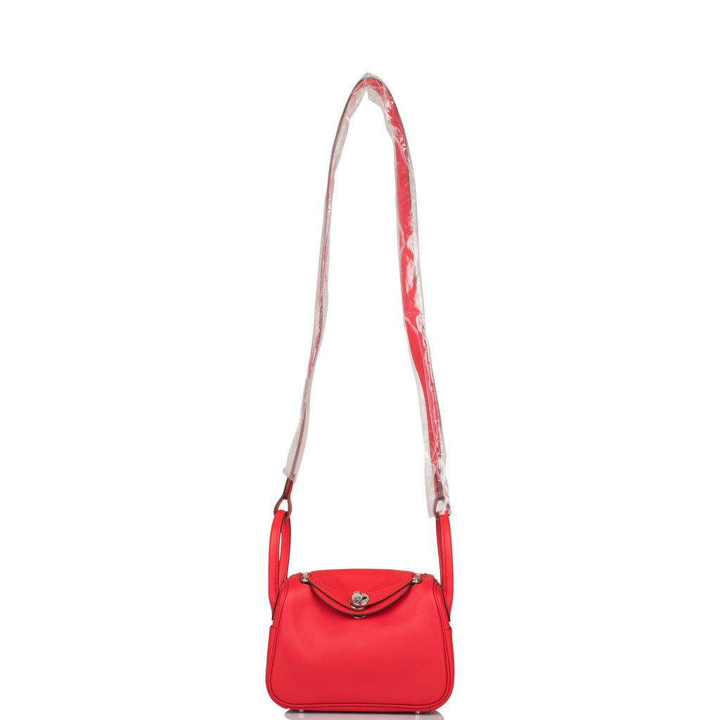 New Hermes Mini Lindy Rouge de Coeur Swift Bag