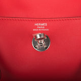 Hermes Mini Lindy Rouge de Coeur Swift Palladium Hardware