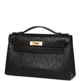 Hermès Kelly Pochette Rouge Sellier Ostrich with Gold Hardware - 2021