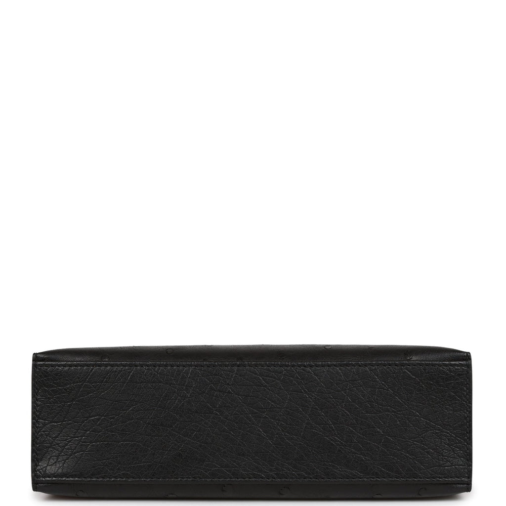 Hermès Kelly Pochette Noir Black Box Leather with Gold Hardware