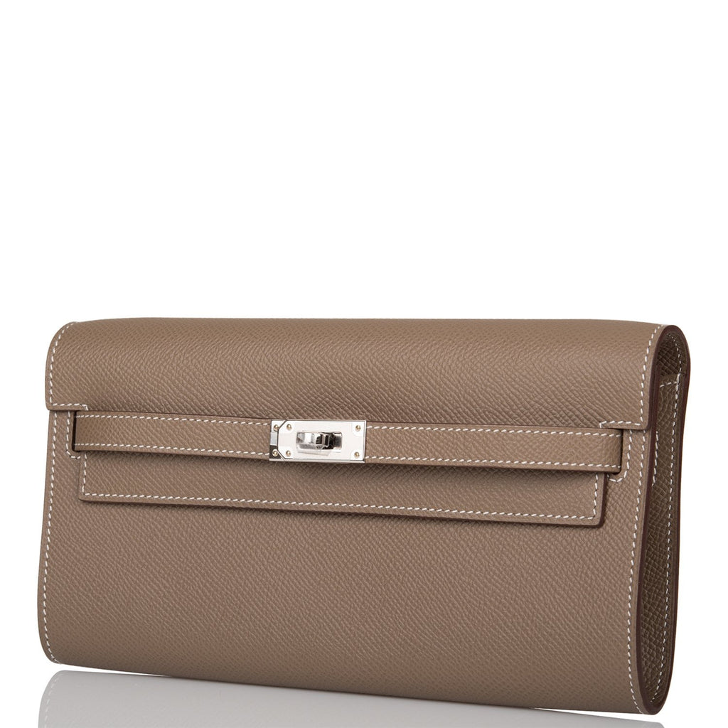 Hermès Epsom Kelly Casaque To Go Wallet - Black Crossbody Bags
