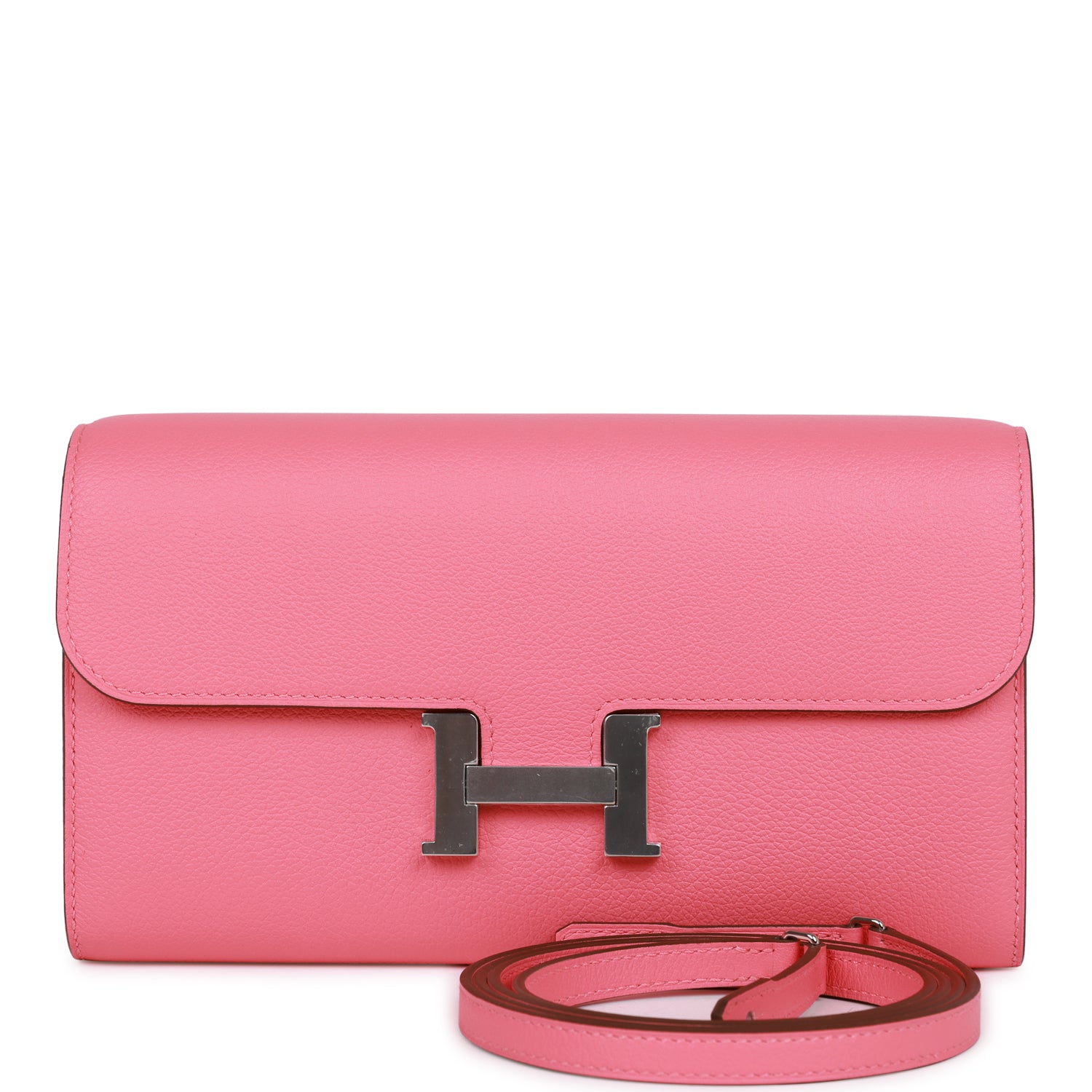 Hermes Constance Wallet To Go Rose Azalee Evercolor Palladium Hardware ...