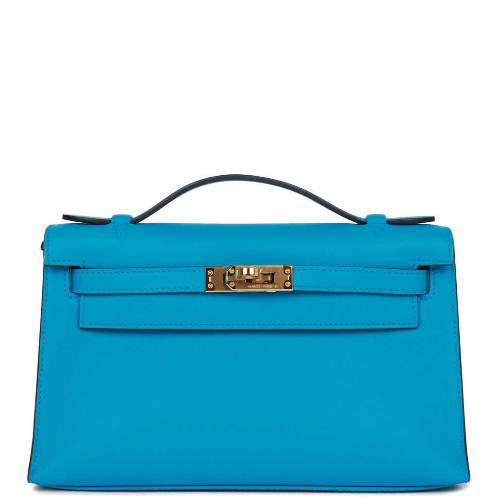 Hermès Swift Kelly Pochette - Blue Handle Bags, Handbags