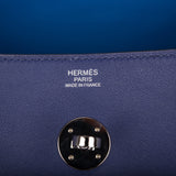 Pre-owned Hermes Lindy 30cm Bleu Encre Verso Swift Palladium Hardware