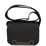 Hermes Geta Black Chevre Palladium Hardware