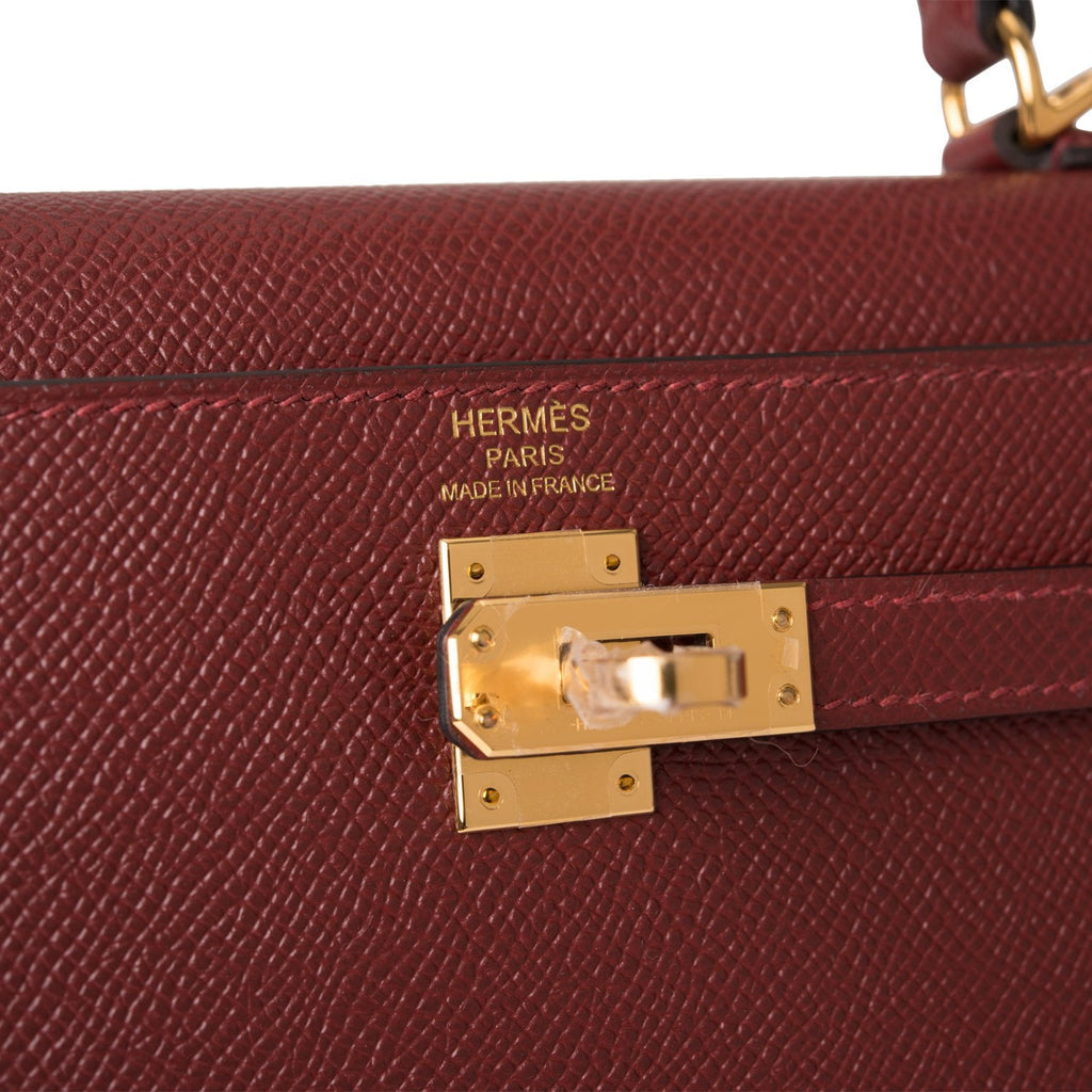 Hermes Kelly Sellier 25 Rouge H Epsom Gold Hardware