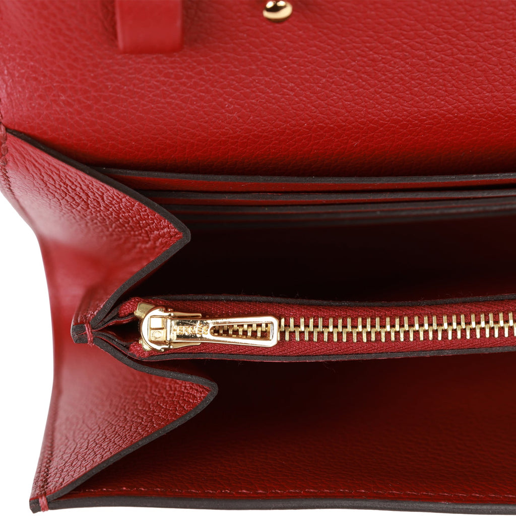 Hermès Constance Long To Go wallet $5,450 Rouge Grenat Evercolor