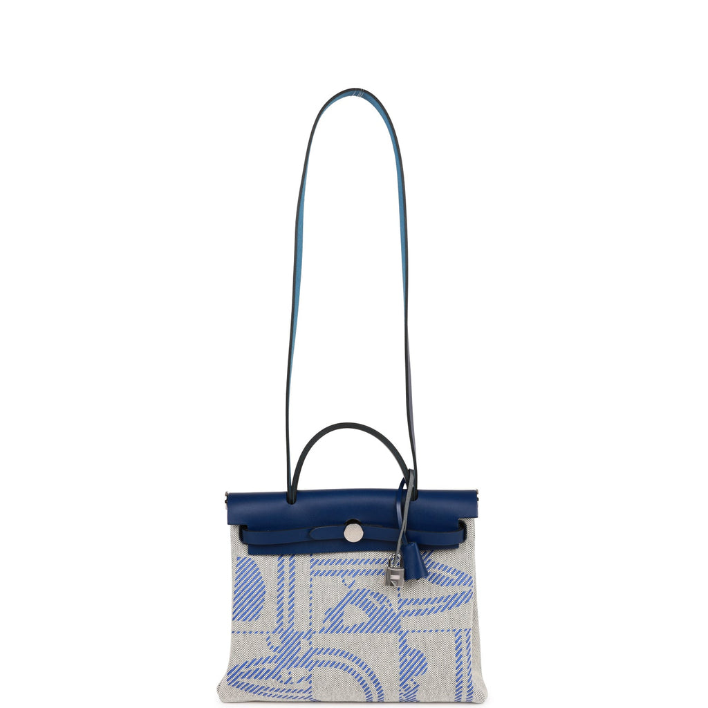 Hermes Herbag Zip PM 31 Bleu France Toile H Fauve Vache Hunter Palladi –  Madison Avenue Couture