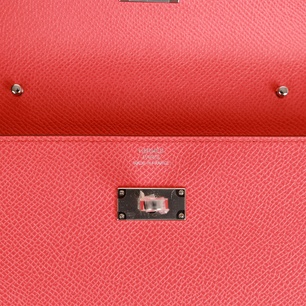 Hermès Kelly Wallet to Go Rose Confetti Epsom Palladium Hardware