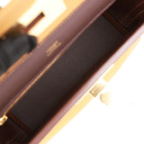 Hermes Mini 24/24 Bag Caramel Evercolor and Sesame Swift Verso Gold Hardware
