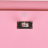 Hermes Kelly Wallet To Go Rose Confetti Epsom Palladium Hardware