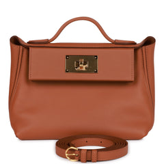 Hermès Hermès 24/24 21 Evercolor Swift Leather Handbag-Gold Gold Hardware  (Top Handle)