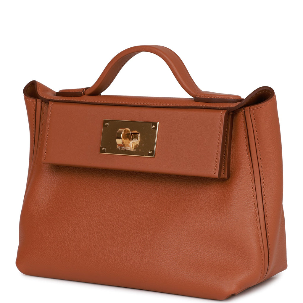 Hermes Trim Duo 24 Bag Gold Evercolor Leather w/ Gold Hardware