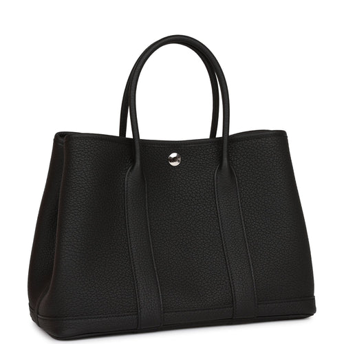 Hermes Garden Party 30 Black Negonda Palladium Hardware