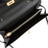 Hermes Kelly Wallet To Go Black Epsom Gold Hardware