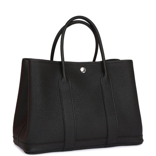 Hermes Garden Party 30 Black Negonda Palladium Hardware