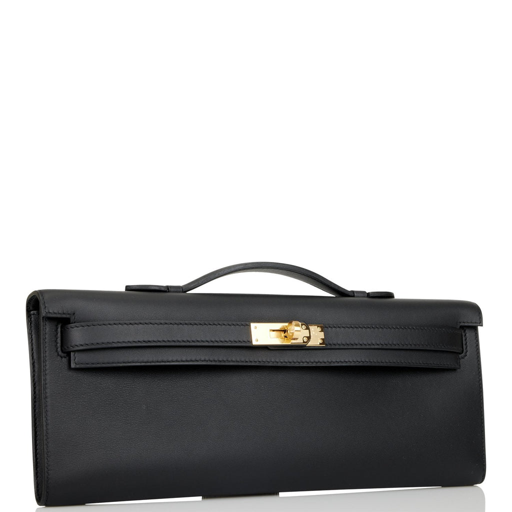 Hermès Kelly Black Swift Cut Gold Hardware, 2016 (Very Good), Womens Handbag
