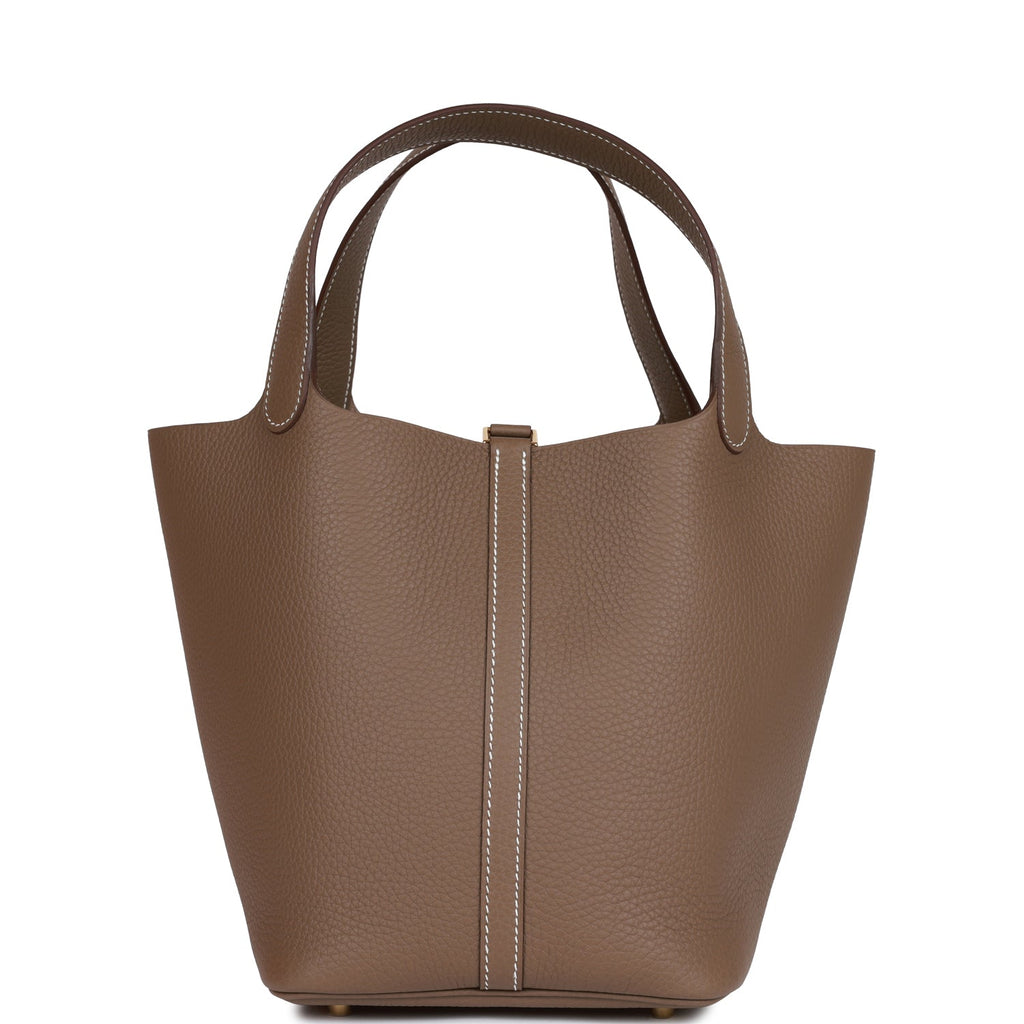 Hermes Gold Brown Picotin Lock 22 mm Handbag Bag