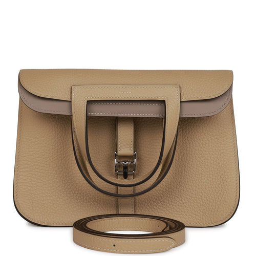 Hermes Halzan 25 Trench Clemence Verso Palladium Hardware